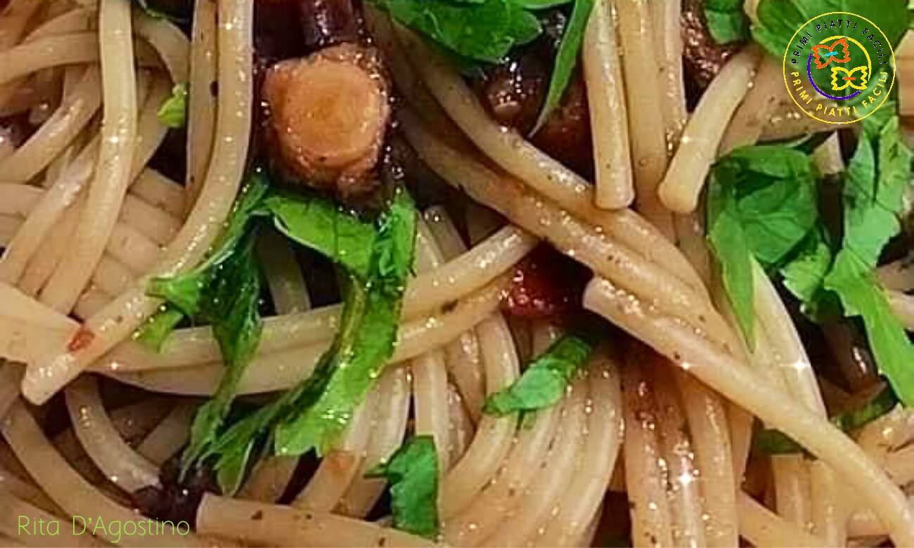 spaghetti con ragù di polpo