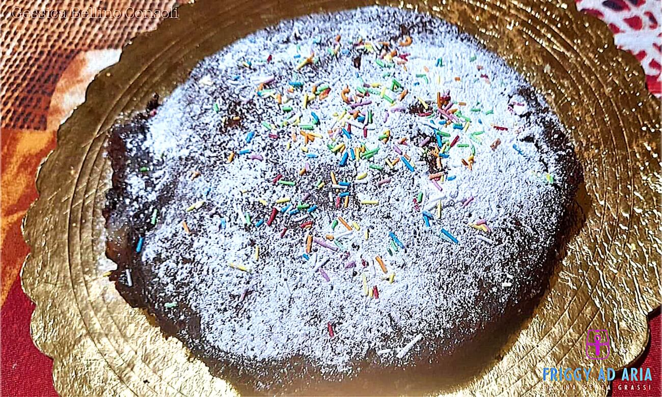 torta ricotta e cioccolato in friggitrice ad aria