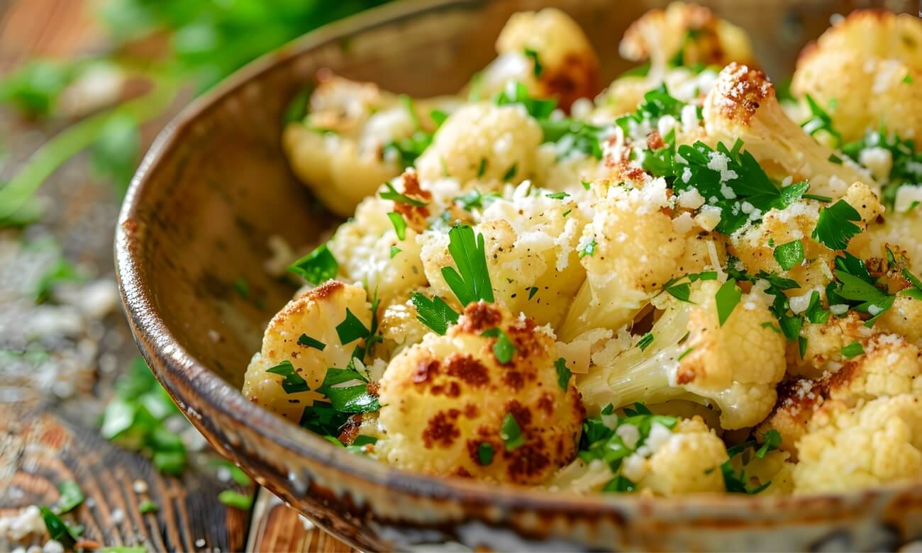 Cavolfiore arrosto, gratinato e croccante in friggitrice ad aria Cavolfiore in friggitrice ad aria