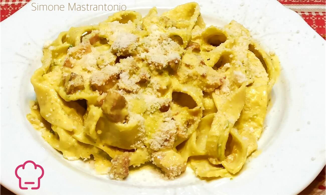 Pappardelle fatte in casa con speck e zafferano, cremose e leggere SENZA PANNA Pappardelle speck e zafferano