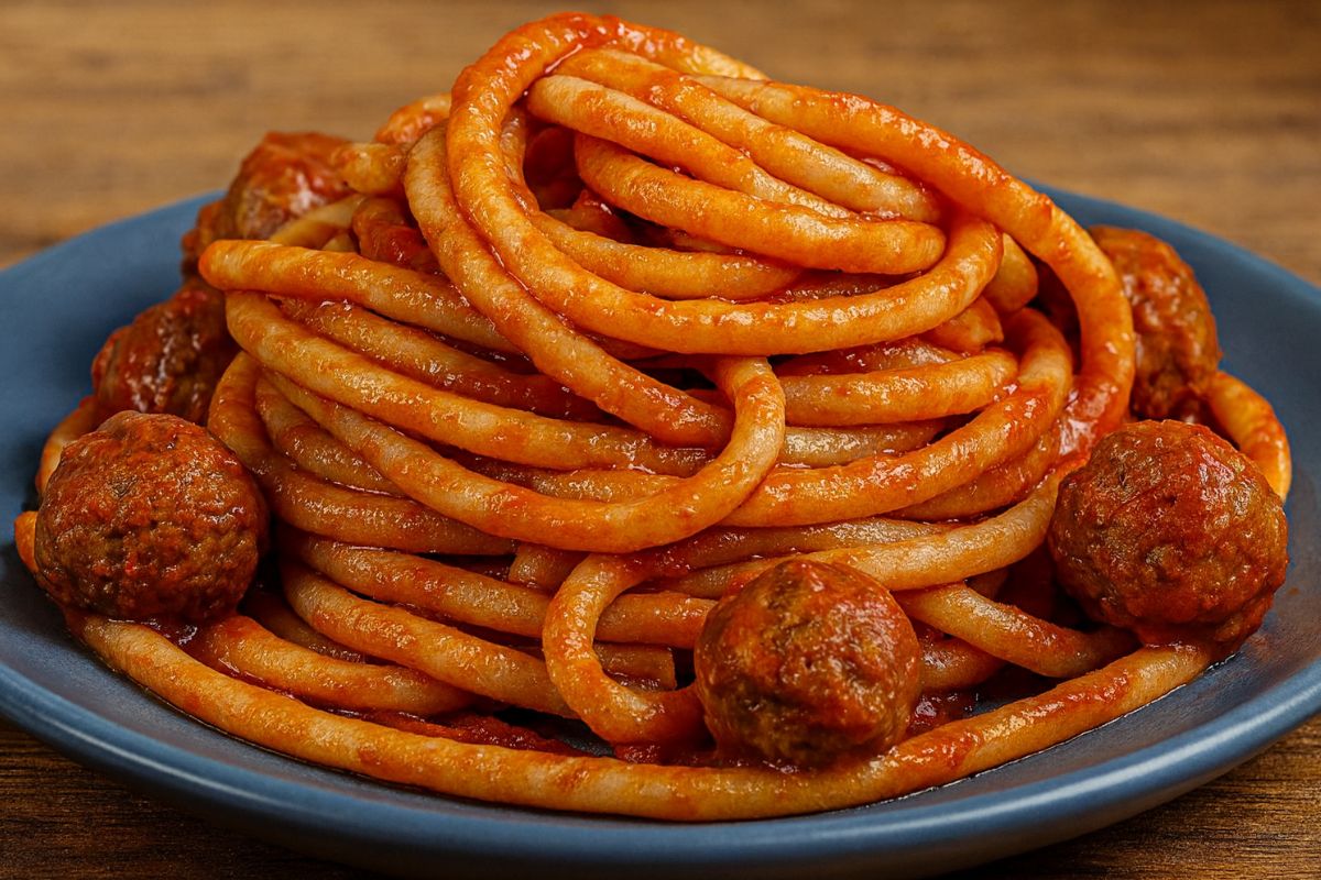 bigoli al sugo e polpettine