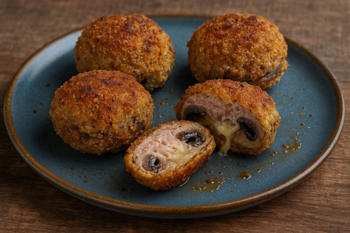 funghi ripieni in friggitrice ad aria