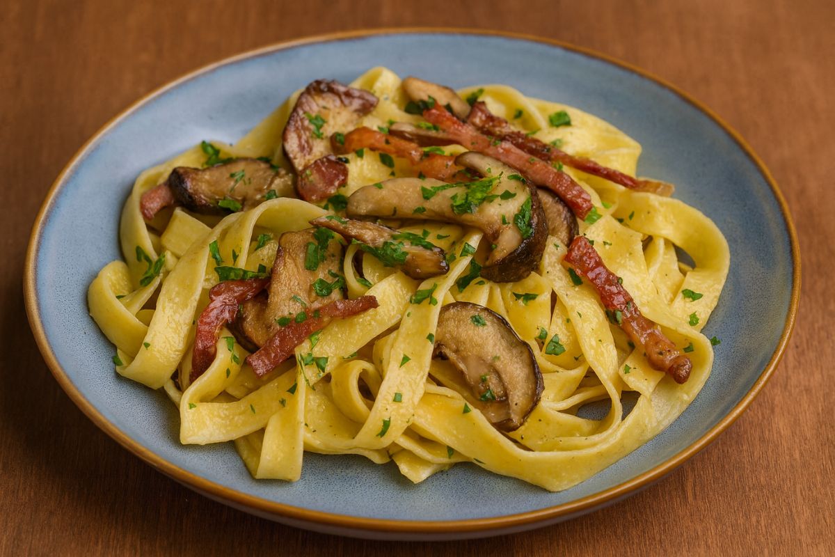 pappardelle con funghi