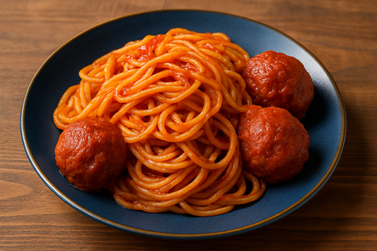 spaghetti al sugo con polpette