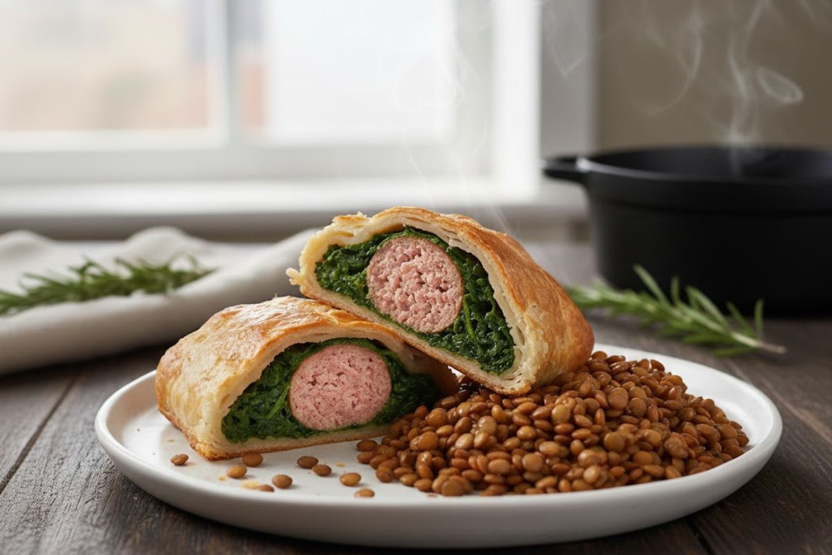 cotechino in crosta con lenticchie