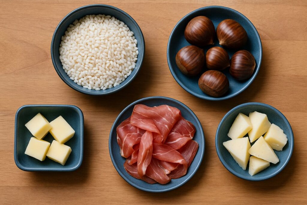 risotto con castagne ingredienti