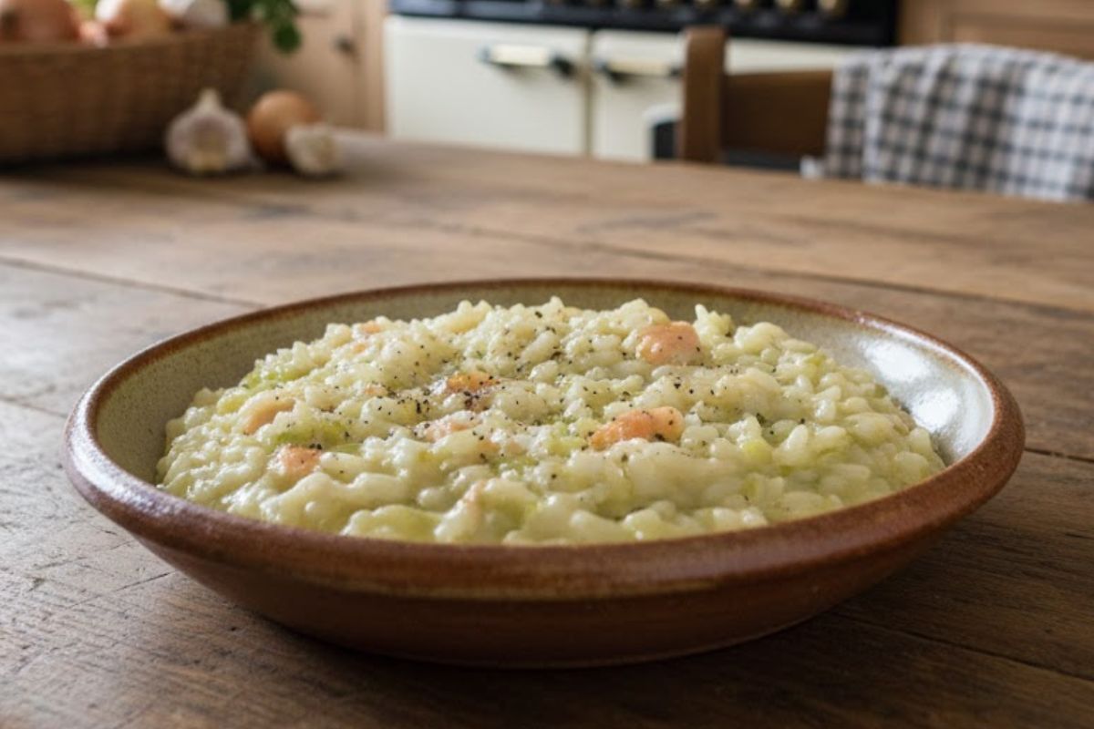 risotto salmone e porri