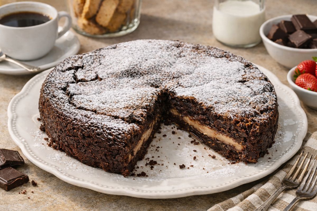 torta variegata al cioccolato e mascarpone