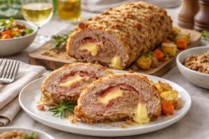 Polpettone con crumble di pancetta con il Bimby