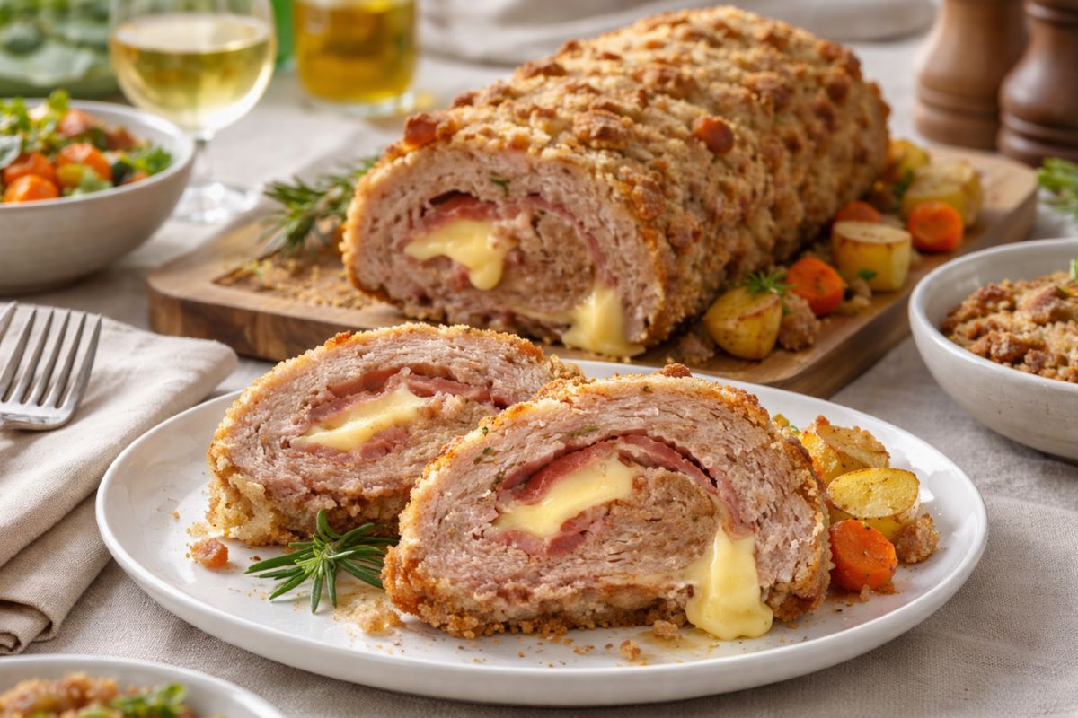 Polpettone con crumble di pancetta con il Bimby