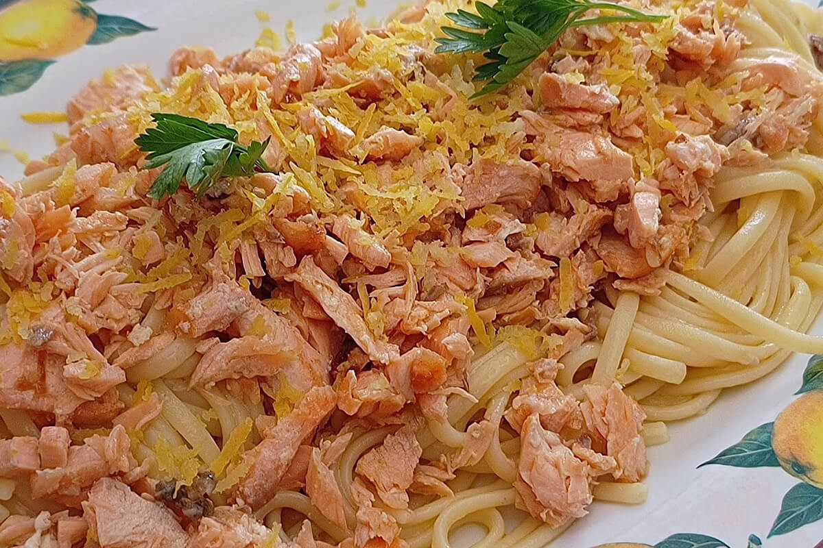 Linguine al salmone e limone