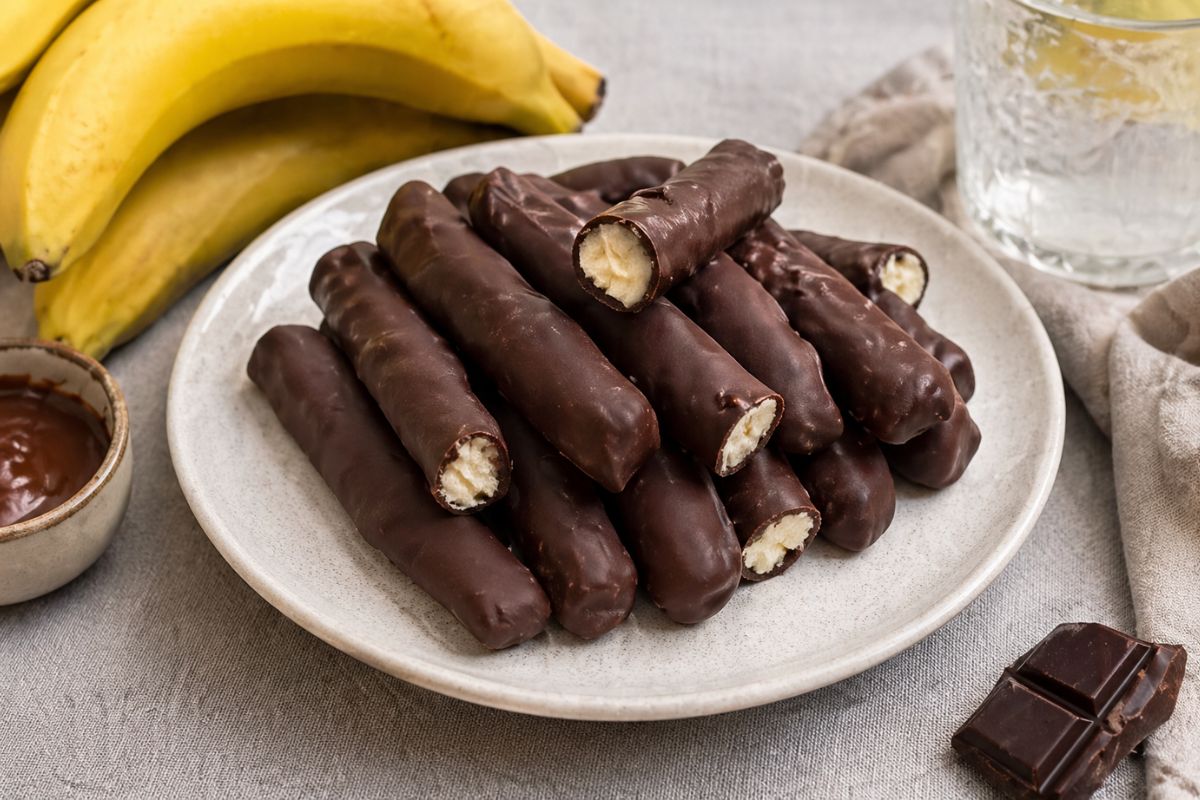 Stick di banana e cioccolato fit