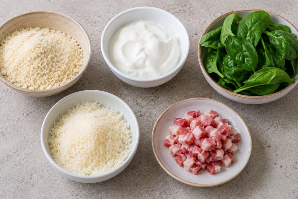 Ciambelle di spinaci keto, ingredienti