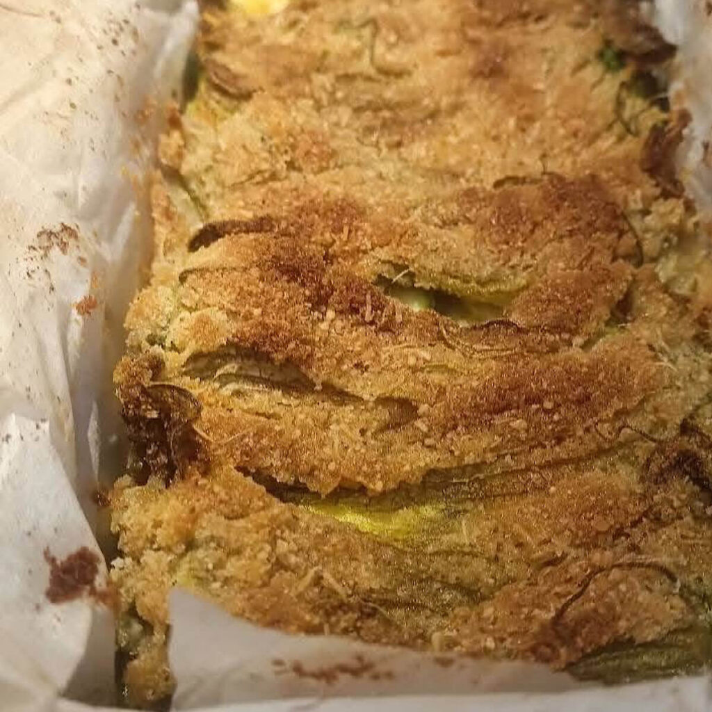 Mattonella di zucchine riso e spigola