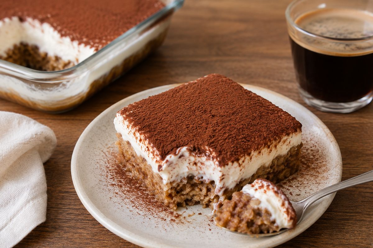 Baked oats al gusto tiramisù