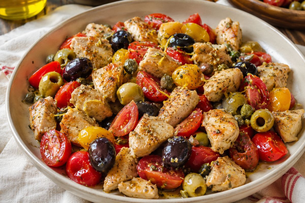 Petto di pollo con pomodorini e capperi