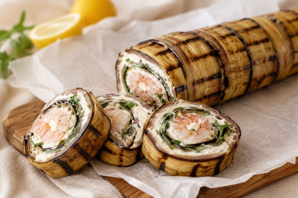 Rotolo di melanzane farcito