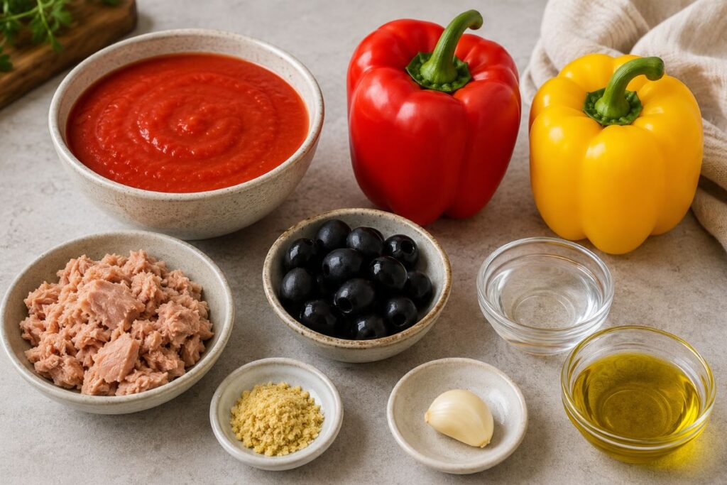 Sugo di tonno e peperoni con il Bimby, ingredienti