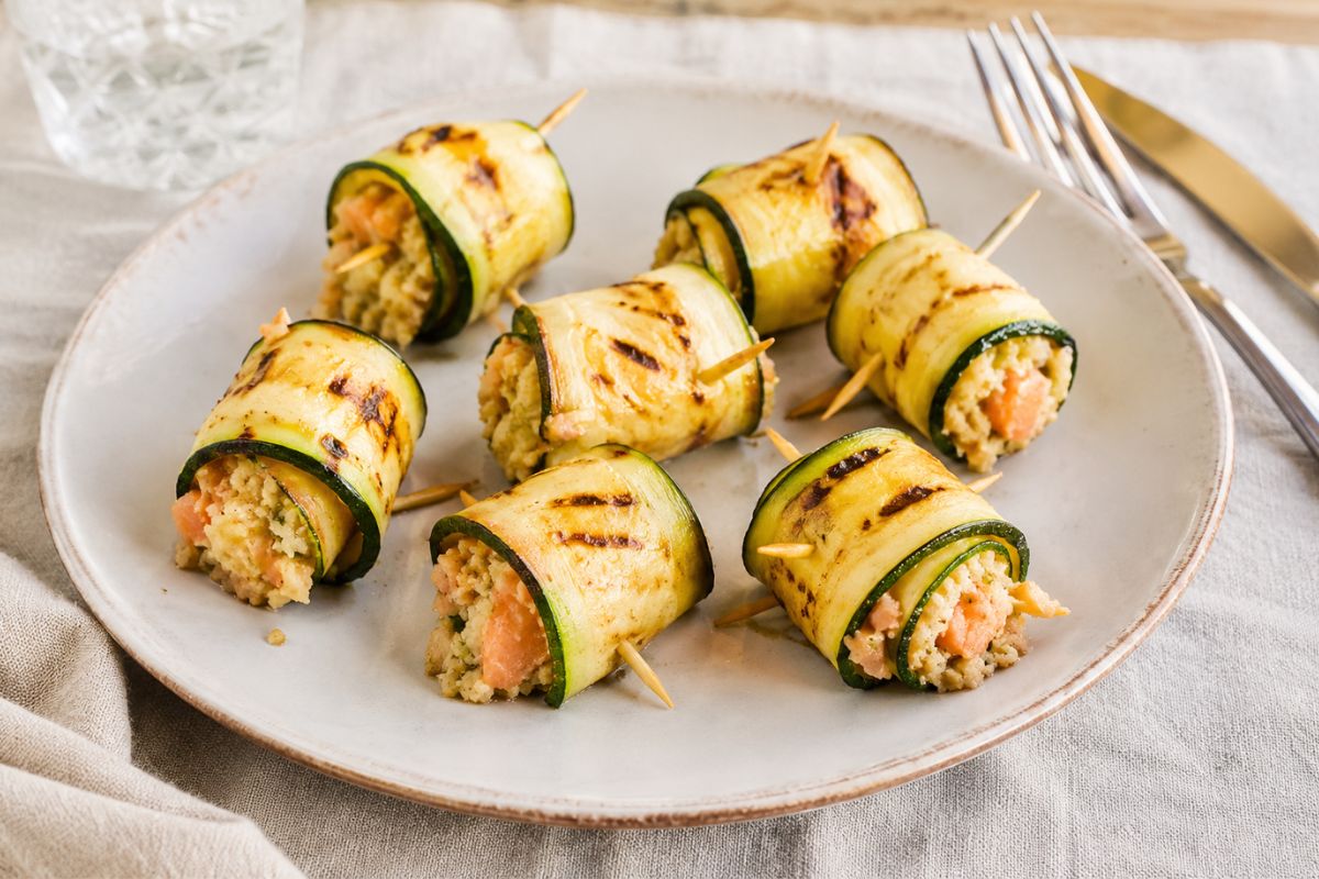 Rotolini di zucchine e salmone con il Bimby